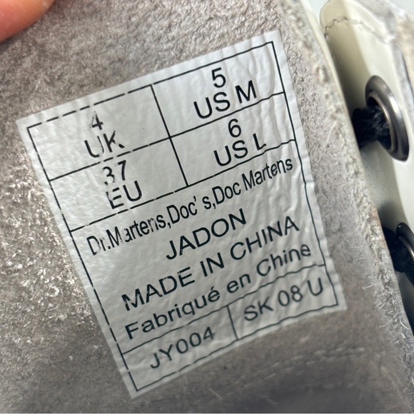 Dr. Martens Jadon Smooth White Leather Platform Boots Size 6 - Picture 5 of 16